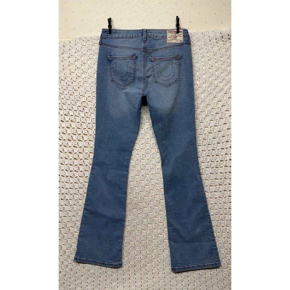 True Religion Becca Mid Rise Bootcut Jeans Women Sz 28 Blue Denim Stretch W28L31